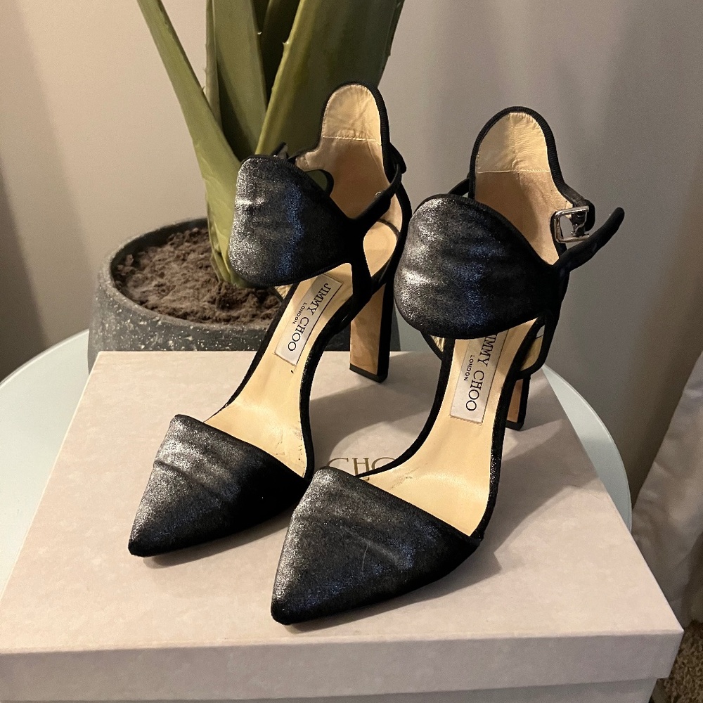 Metallic velvet Jimmy Choo herls